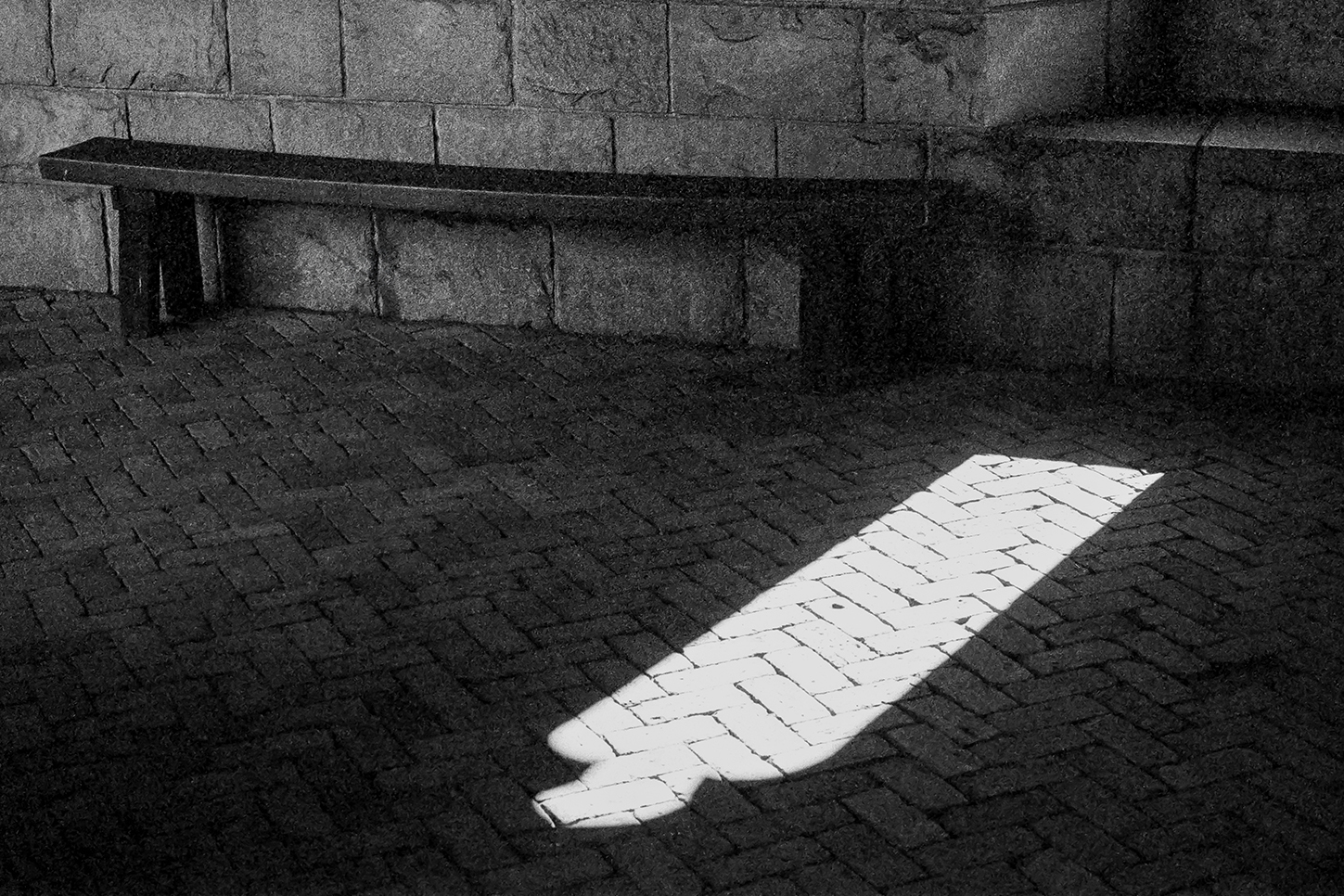 Bench at the Met Cloisters